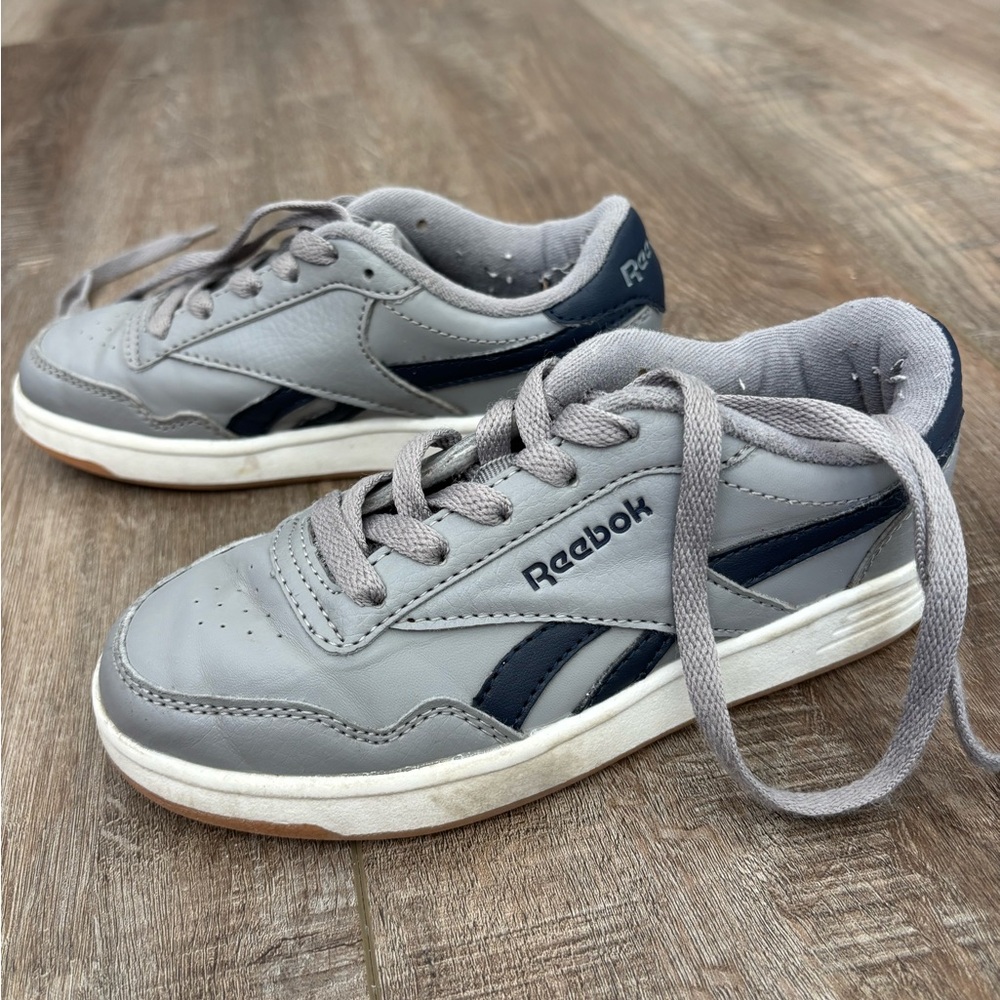 Reebok Kids’ Sneakers – Grey with Navy Accents, Size 12